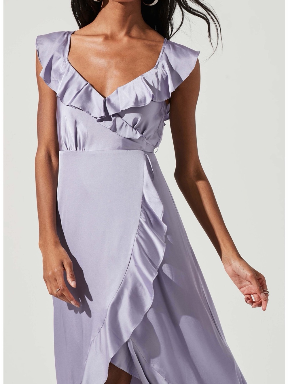 ASTR Lilac Ruffle Wrap High-Low Dress - Picture 2 of 5